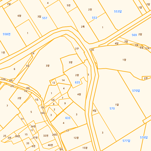 경기도 김포시 통진읍 도사리 635-2 지적도