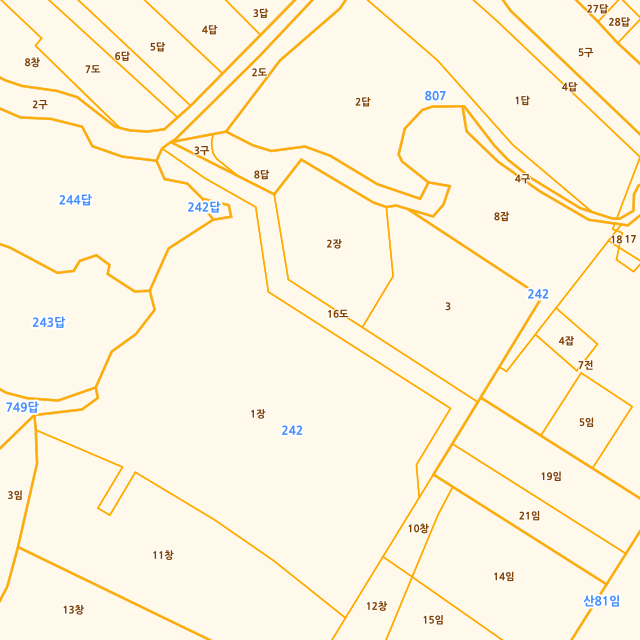 전라남도 장흥군 안양면 기산리 242-16 지적도